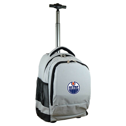 Edmonton Oilers Premium Wheeled Backpack in Grey