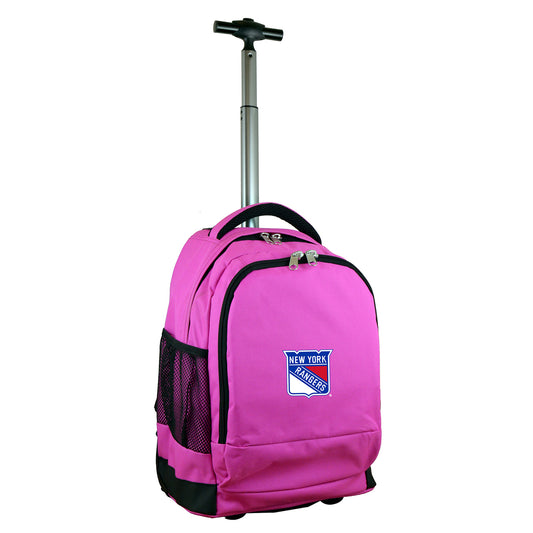 New York Rangers Premium Wheeled Backpack in Pink