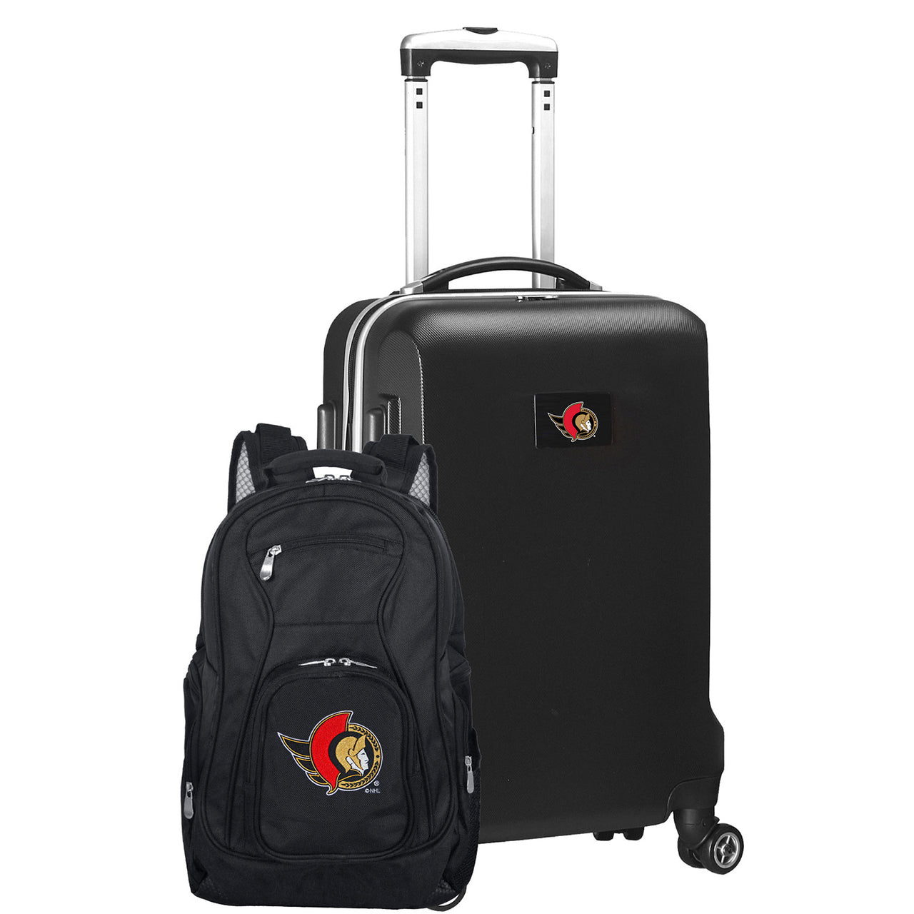 Ottawa Senators Deluxe 2-Piece Backpack and Carry-on Set in Black