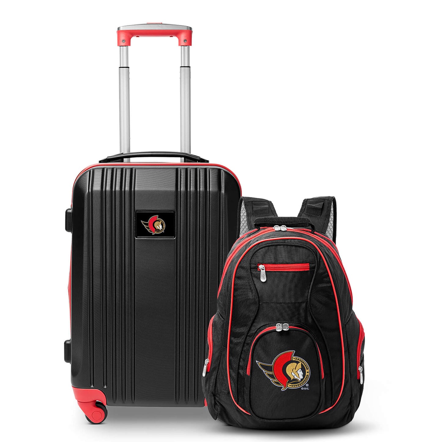 Ottawa Senators 2 Piece Premium Colored Trim Backpack and Luggage Set