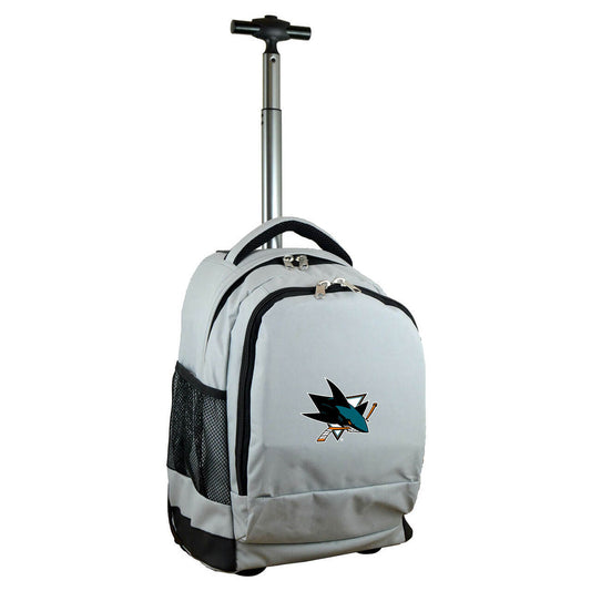 San Jose Sharks Premium Wheeled Backpack in Grey