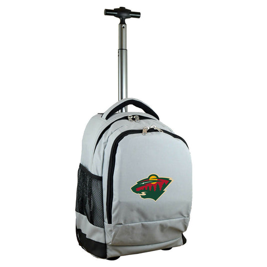 Minnesota Wild Premium Wheeled Backpack in Grey