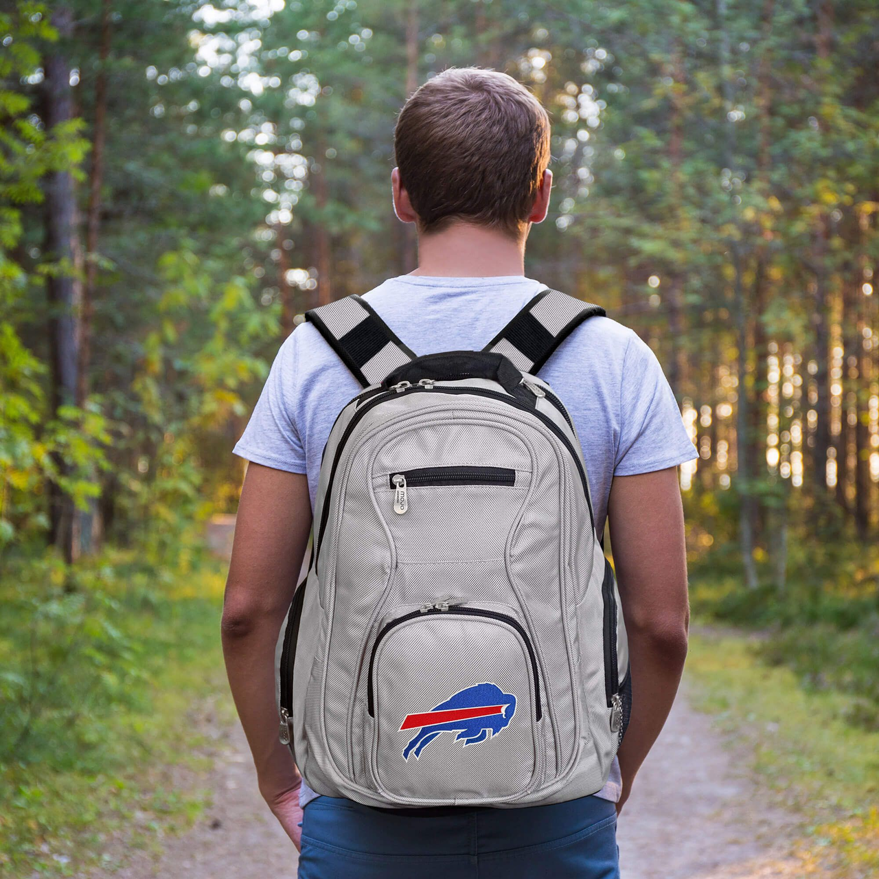 Bills Backpack Backpack | Buffalo Bills Laptop Backpack- Gray